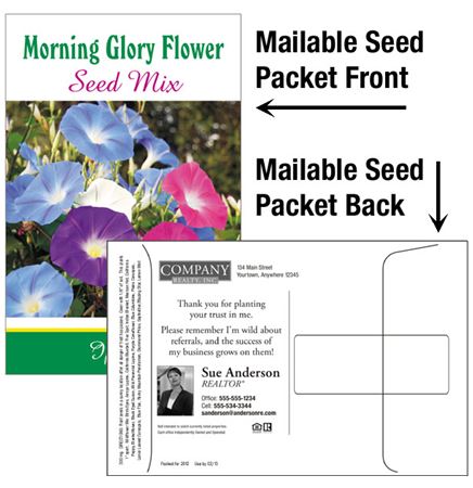 Morning Glory / Mailable Seed Packet - Custom Printed Back