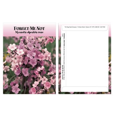 Standard Series Pink Forget Me Not Seed Packet - Digital Print /Packet Back Imprint