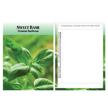 Standard Series Sweet Basil Seed Packet - Digital Print/Packet Back Imprint