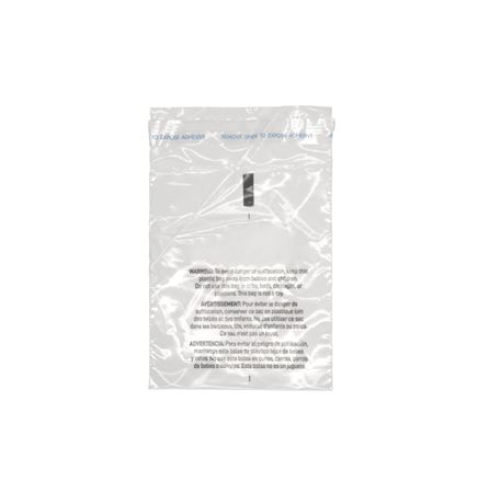 Clear Flap & Seal Poly Bag w/Suffocation Warning - 100% PCR Content (4" x 5")
