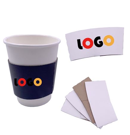12-16 oz Full-Color Kraft Coffee Cup Sleeve MOQ 500PCS