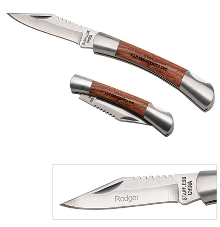 V-Line Small Rosewood Pocket Knife (Silver)
